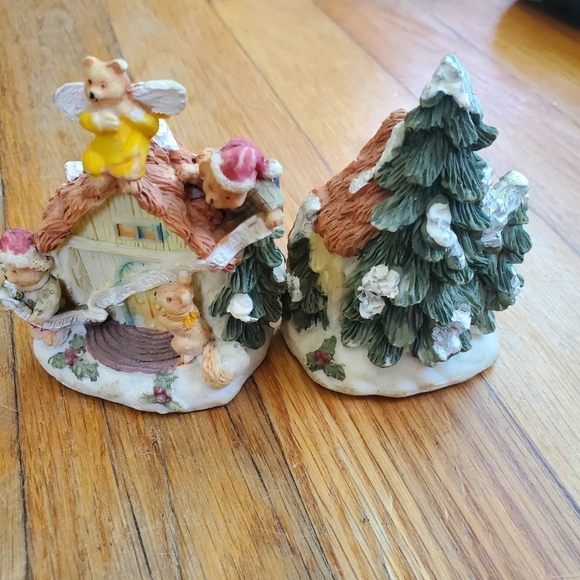 Polyresin hinged house bears the holiday hamlet christmas pageant figurine - Picture 9 of 11